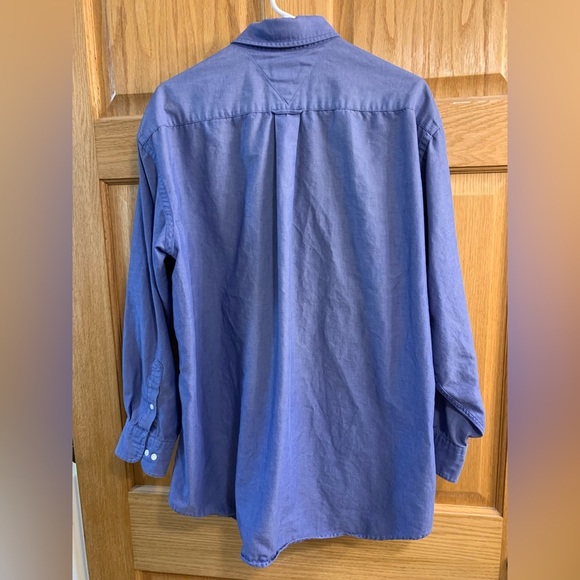 Vintage Tommy Hilfiger Blue Crest Button Down Dress Shirt Men’s Size 16 32-33 - Picture 2 of 5